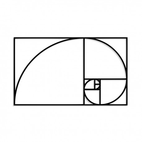 Metalowa dekoracja ścienna spirala Fibonacci